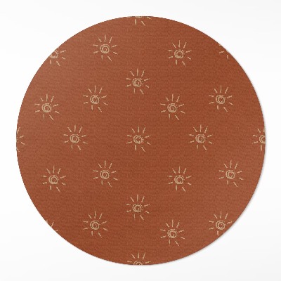 Tapis vinyle Motif soleil, style bohème vintage