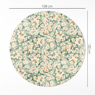 Tapis rond en vinyle Champ prairie fleurs peintes abstraites