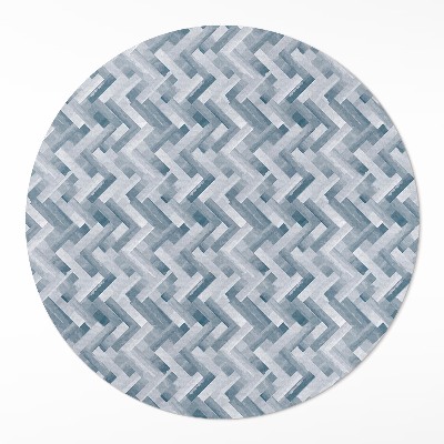 Tapis rond en vinyle Parquet peint à motif à chevrons