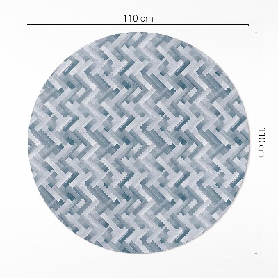 Tapis rond en vinyle Parquet peint à motif à chevrons