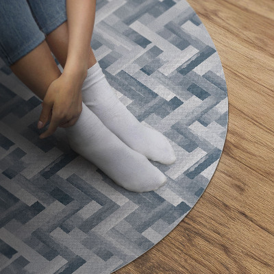 Tapis rond en vinyle Parquet peint à motif à chevrons