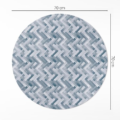 Tapis rond en vinyle Parquet peint à motif à chevrons