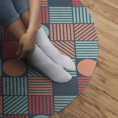 Tapis rond en vinyle Motif géométrique rétro vintage