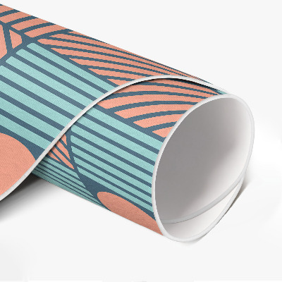 Tapis rond en vinyle Motif géométrique rétro vintage