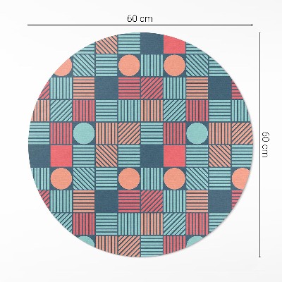 Tapis rond en vinyle Motif géométrique rétro vintage