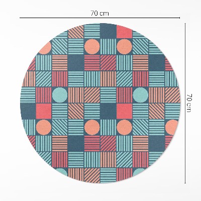 Tapis rond en vinyle Motif géométrique rétro vintage