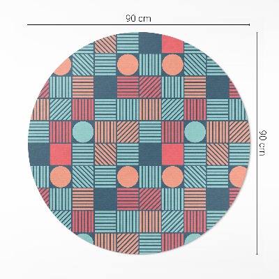 Tapis rond en vinyle Motif géométrique rétro vintage