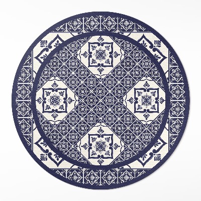 Tapis rond en vinyle Carreaux décoratifs de style portugais