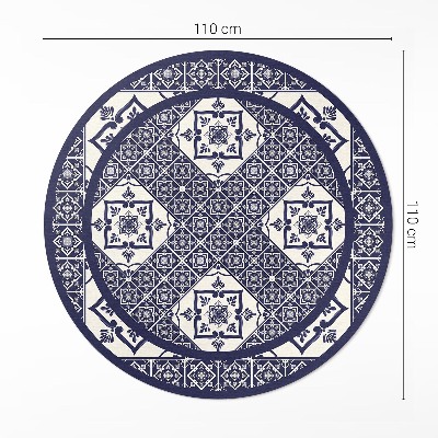 Tapis rond en vinyle Carreaux décoratifs de style portugais