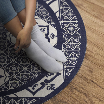 Tapis rond en vinyle Carreaux décoratifs de style portugais