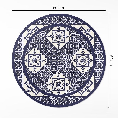 Tapis rond en vinyle Carreaux décoratifs de style portugais