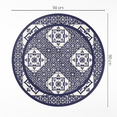 Tapis rond en vinyle Carreaux décoratifs de style portugais