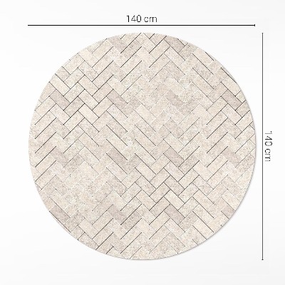Tapis rond en vinyle Pavés en pierre à chevrons