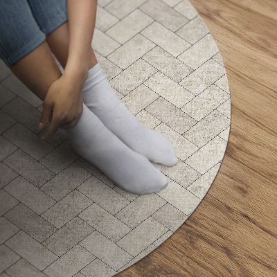 Tapis rond en vinyle Pavés en pierre à chevrons