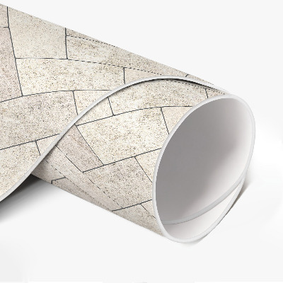 Tapis rond en vinyle Pavés en pierre à chevrons