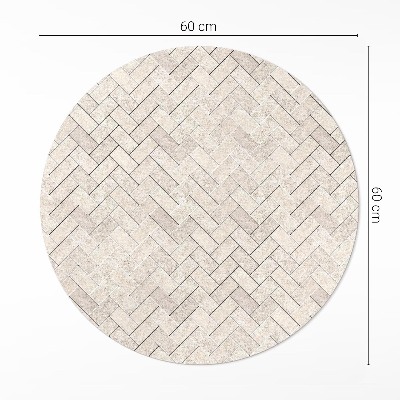 Tapis rond en vinyle Pavés en pierre à chevrons