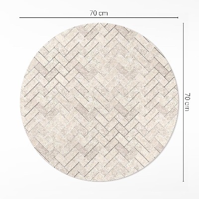 Tapis rond en vinyle Pavés en pierre à chevrons