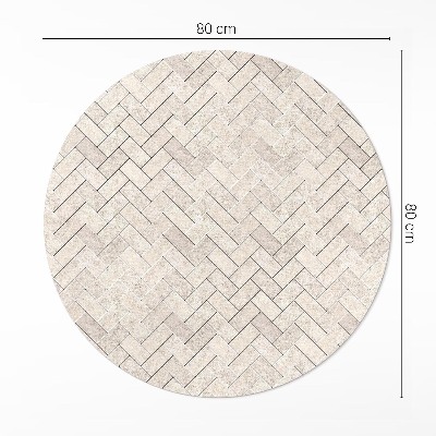 Tapis rond en vinyle Pavés en pierre à chevrons