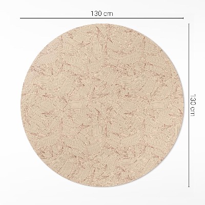 Tapis rond en vinyle feuilles d'automne linéaires style bohème