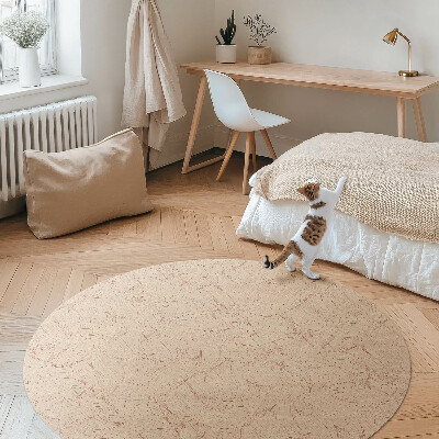 Tapis rond en vinyle feuilles d'automne linéaires style bohème