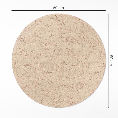 Tapis rond en vinyle feuilles d'automne linéaires style bohème