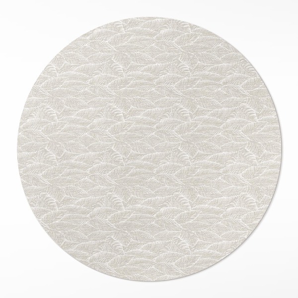 Tapis rond en vinyle Petites feuilles, style bohème délicat
