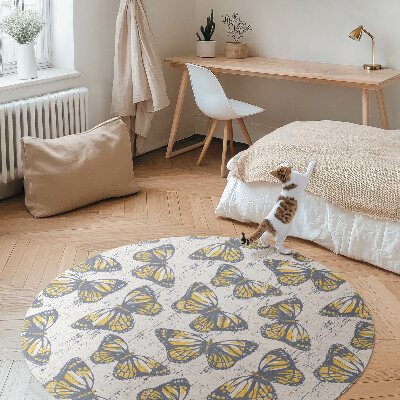 Tapis vinyle Papillons jaunes sur texture