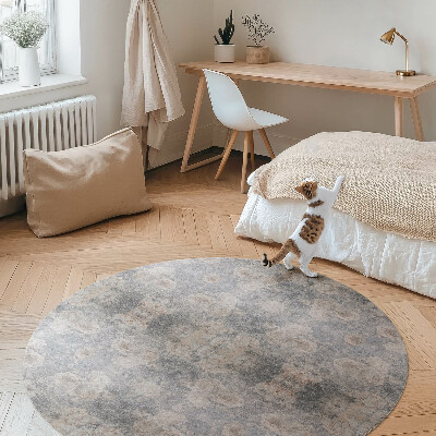 Tapis rond en vinyle ornements vintage