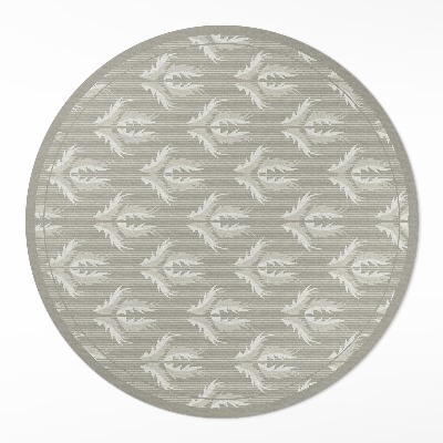 Tapis rond en vinyle Ornements végétaux, motif régulier