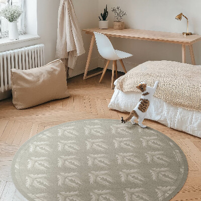 Tapis rond en vinyle Ornements végétaux, motif régulier