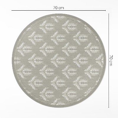 Tapis rond en vinyle Ornements végétaux, motif régulier
