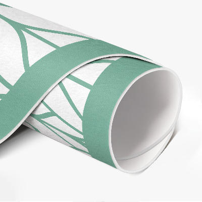 Tapis rond en vinyle motif minimaliste de feuilles linéaires