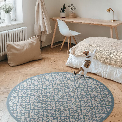 Tapis rond en vinyle Carreaux décoratifs en mosaïque ornementale