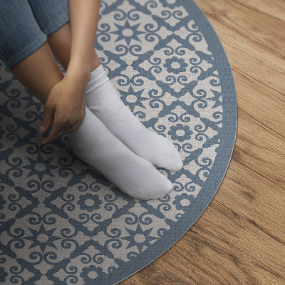 Tapis rond en vinyle Carreaux décoratifs en mosaïque ornementale