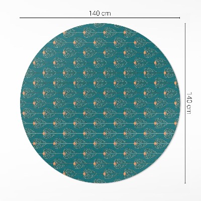Tapis rond en vinyle Motif floral à feuilles répétitives