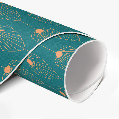 Tapis rond en vinyle Motif floral à feuilles répétitives