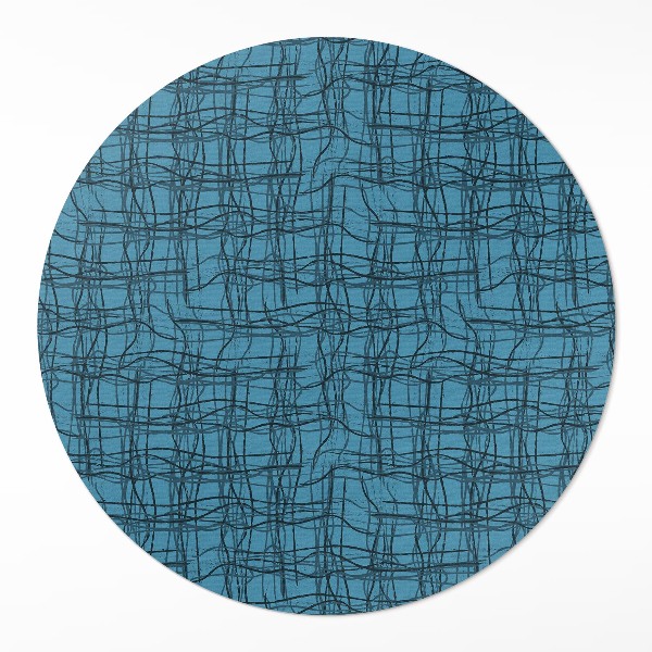 Tapis rond en vinyle Motif de tissu avec des fils de tissu irréguliers