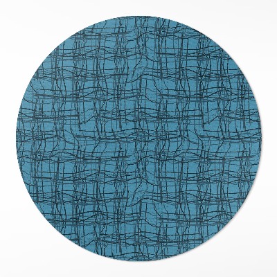 Tapis rond en vinyle Motif de tissu avec des fils de tissu irréguliers