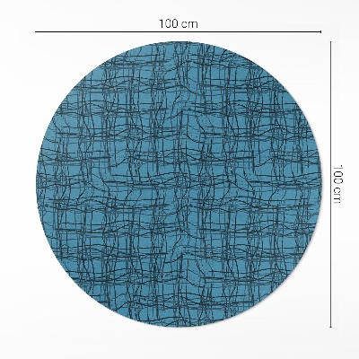 Tapis rond en vinyle Motif de tissu avec des fils de tissu irréguliers