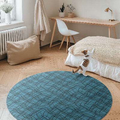 Tapis rond en vinyle Motif de tissu avec des fils de tissu irréguliers