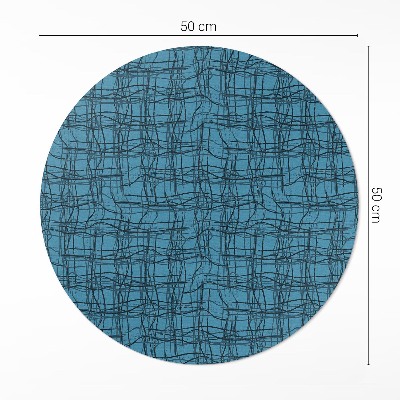 Tapis rond en vinyle Motif de tissu avec des fils de tissu irréguliers