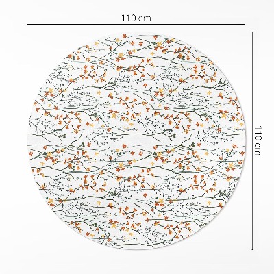 Tapis rond en vinyle Fleurs et brindilles dans un style bohème