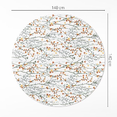 Tapis rond en vinyle Fleurs et brindilles dans un style bohème