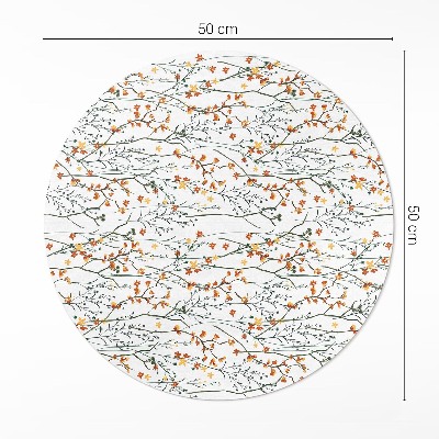 Tapis rond en vinyle Fleurs et brindilles dans un style bohème