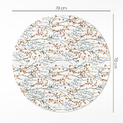 Tapis rond en vinyle Fleurs et brindilles dans un style bohème