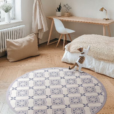 Tapis rond en vinyle Carreaux décoratifs à motif élégant