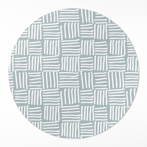 Tapis rond en vinyle Motif minimaliste de tresse bohème
