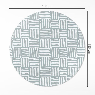 Tapis rond en vinyle Motif minimaliste de tresse bohème