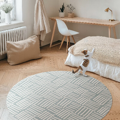 Tapis rond en vinyle Motif minimaliste de tresse bohème