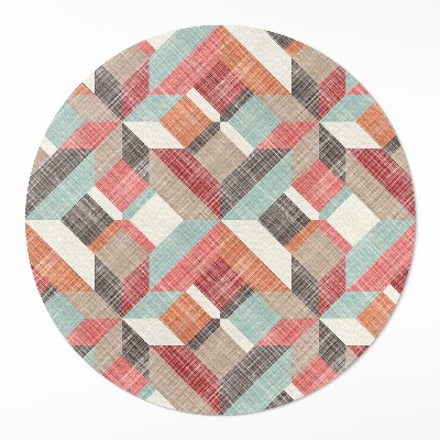 Tapis rond en vinyle Un motif géométrique usé